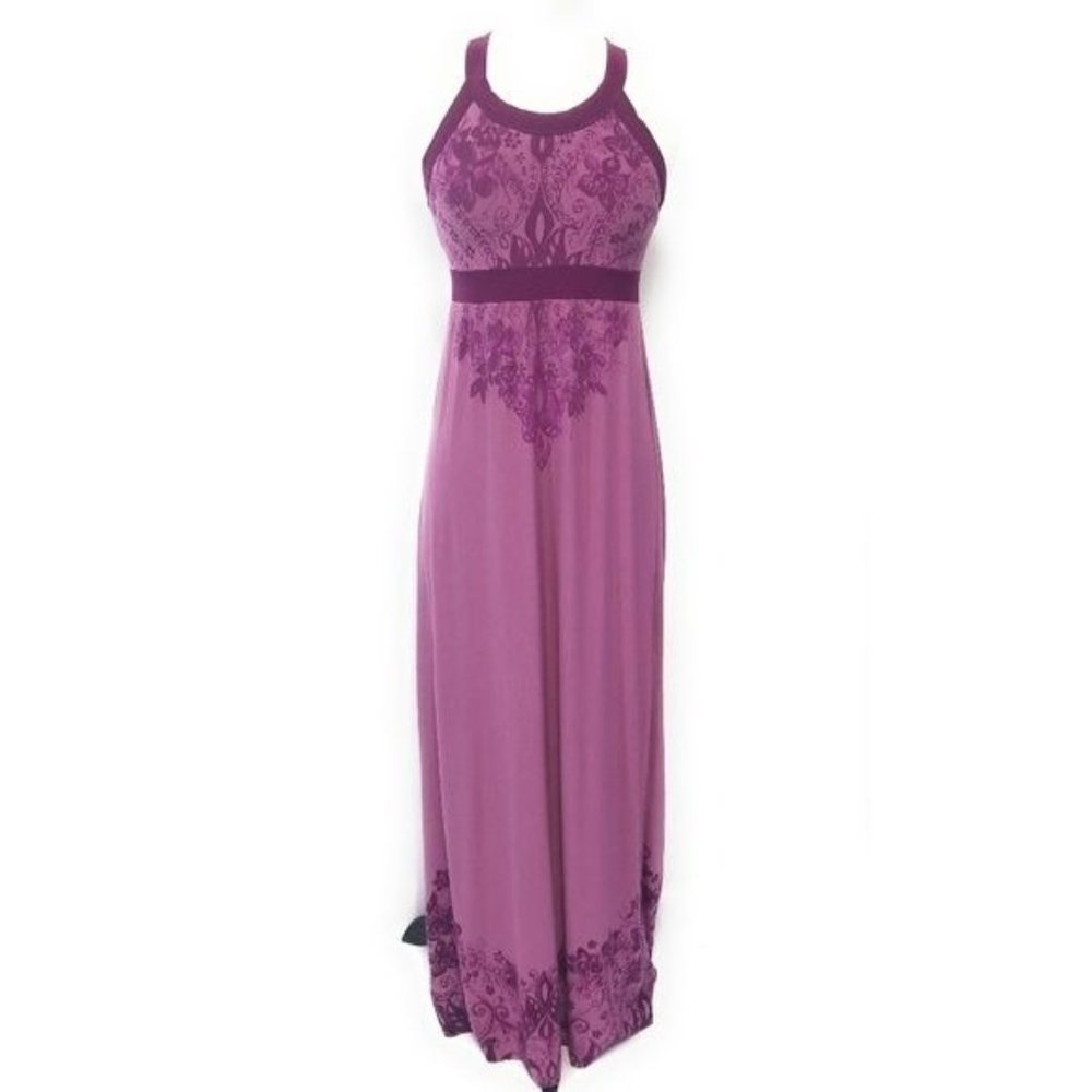 Athleta Rio Fair Isle Racerback Full Length Maxi Dress in Regal Purple Size S